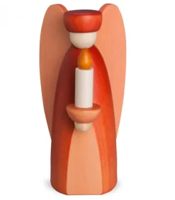 Ange De Noël En Bois Rouge Avec Bougie|Köhler, Père Noël en bois Outlet