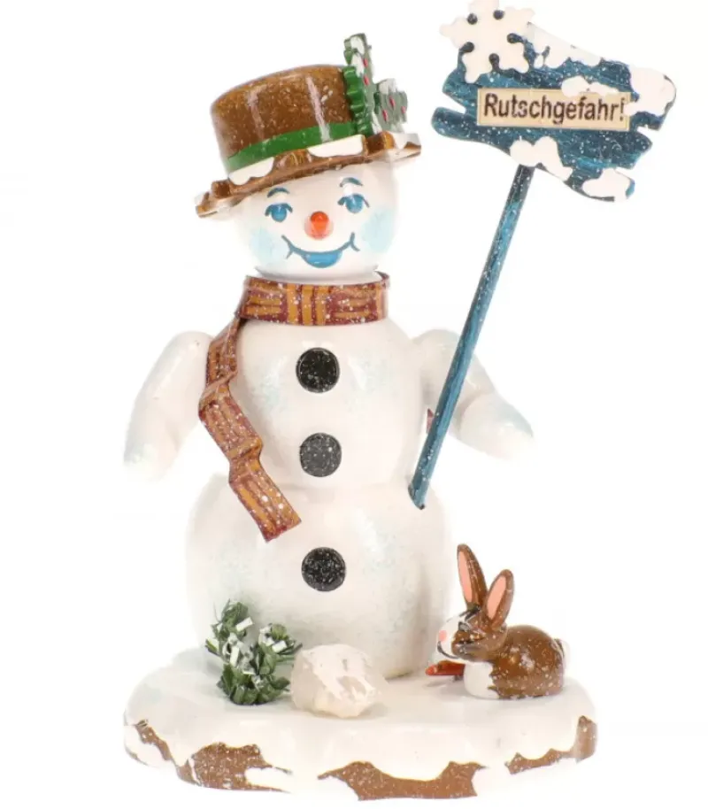 Bonhomme De Neige "Risque De Glisser" - Village De Noël Miniature|Hubrig, figurines pour enfant New