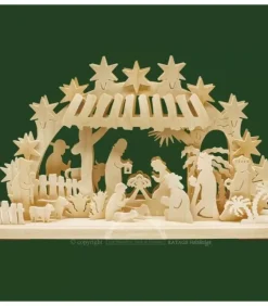 Bougeoir Electrique Led Crèche De Noël Etable En Bois|Ratags, décos de Noël lumineuses en bois Best