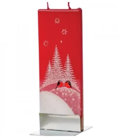 Bougie Décorative Bouvreuils Et Sapins Enneiges|Flatyz, bougie décorative scandinave New