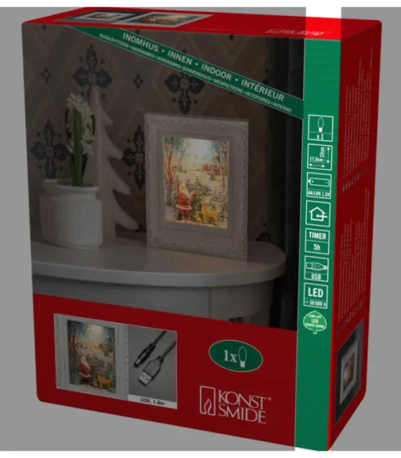 Cadre Photo Lumineux Père Noël Avec Animaux|Konstsmide, guirlandes lumineuses de Noël Clearance