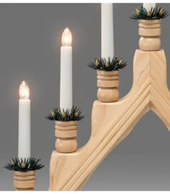 Chandelier 7 Branches Electrique En Bois Naturel|Konstsmide, guirlandes lumineuses de Noël Hot