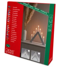 Chandelier En Bois Scandinave, Laque Gris Mat, 7 Ampoules|Konstsmide, guirlandes lumineuses de Noël Hot