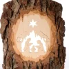 Crèche A Poser En Ecorce De Bois, 18 Cm|Waldfabrik, photophore en bois et étoile sapin de Noël Best