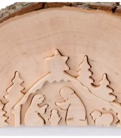 Crèche De Noël En Relief, Taillee Dans Un Rondin De Bois, 12 Cm|Waldfabrik, photophore en bois et étoile sapin de Noël Outlet