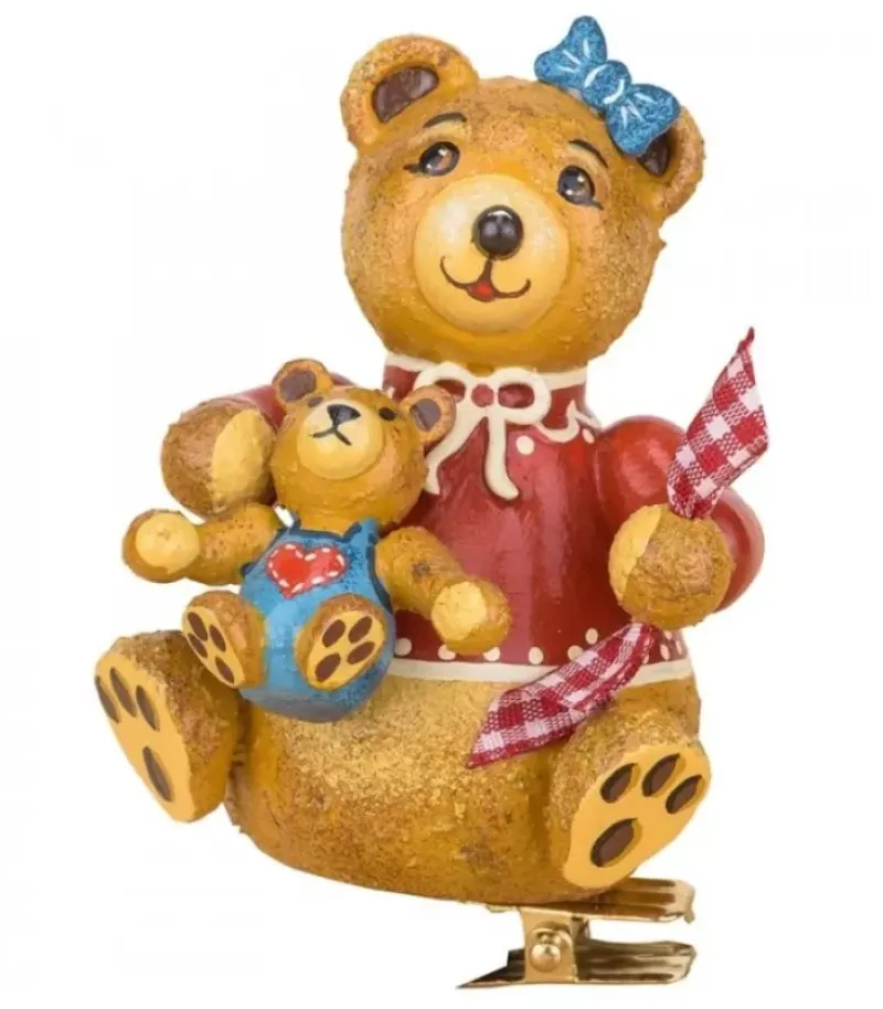 Déco Sapin Vintage, Maman Ours Et Ourson|Hubrig, figurines pour enfant