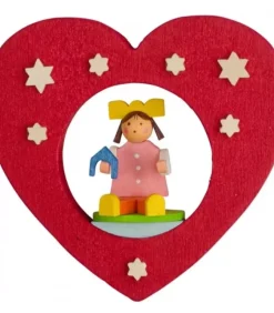 Décoration De Sapin De Noël, Coeur Avec Poupee|Graupner, décoration de sapin de Noël, Déco Noël enfant New
