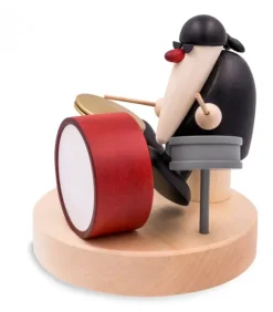 Figurine Musicien Jazz, Batteur Devant Batterie|Köhler, Père Noël en bois New