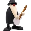 Figurine Musicien Jazz, Guitariste Avec Guitare Blanche|Köhler, Père Noël en bois New