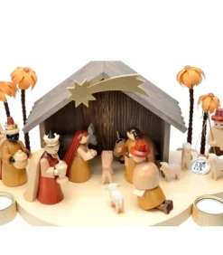 Grande Crèche De Noël En Bois Avec Personnages|Richard Glasser, Pyramides de Noël allemandes Sale