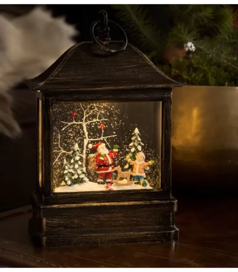 Lanterne Père Noël Sous LÀ Neige Avec Enfant, 25 Cm|Konstsmide, guirlandes lumineuses de Noël Online