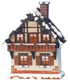Maison Eclairee Pour Village De Noël Miniature Winterkinder, Maison Avec Balcon|Hubrig, figurines pour enfant Discount