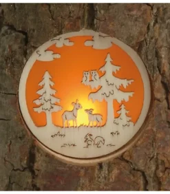 Photophore En Rondin De Bois Avec 3 Motifs Nature|Waldfabrik, photophore en bois et étoile sapin de Noël Clearance