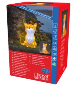 Renard Lumineux A Led En Acrylique, 27 Cm|Konstsmide, guirlandes lumineuses de Noël Clearance