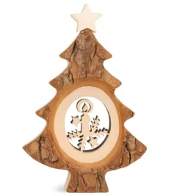 Sapin De Noël En Bois Avec Père Noël Et Luge Cisele, 12 Cm|Waldfabrik, photophore en bois et étoile sapin de Noël Clearance