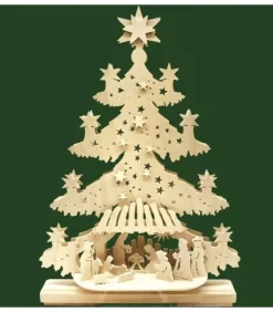 Sapin Lumineux Led En Bois Avec Crèche De Noël Et Personnages|Ratags, décos de Noël lumineuses en bois