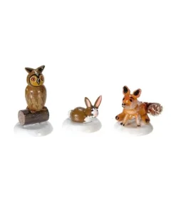 Village De Noël Miniature, Renard Chouette Et Lapin|Hubrig, figurines pour enfant New